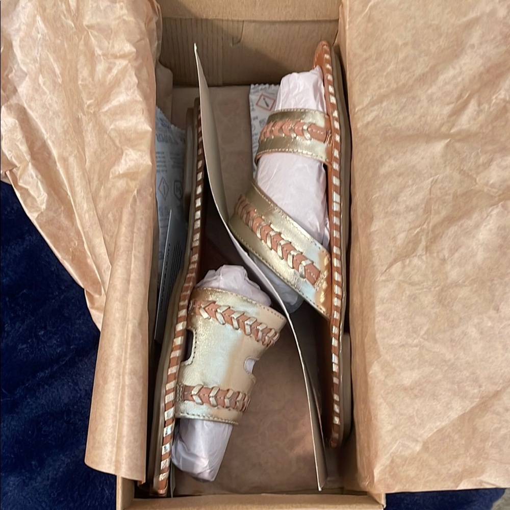 NIB Lucky Brand Zanora Leather Flat Sandals - Picture 13 of 15